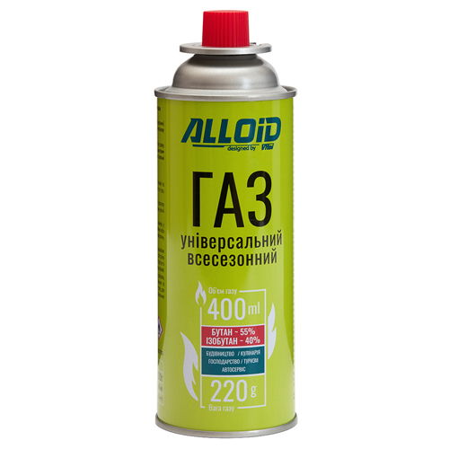 Газовый баллон (картридж) Alloid 220 гр - Vitol Газовый баллон (картридж) Alloid 220 гр