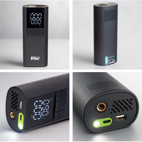 Компрессор "ViTOL" K-35 3in1//7.4V/29.6wh/8000mAh/Повербанк/Ліхтар - Vitol Компрессор "ViTOL" K-35 3in1//7.4V/29.6wh/8000mAh/Повербанк/Ліхтар