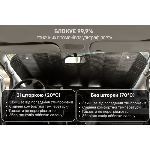 Шторка сонцезахисна "лазер" 1500х700мм - Vitol Шторка сонцезахисна "лазер" 1500х700мм