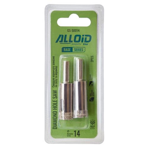 Alloid Base. Сверло корончатое алмазное по стеклу и керамике  14мм (2шт) - Vitol Alloid Base. Сверло корончатое алмазное по стеклу и керамике  14мм (2шт)