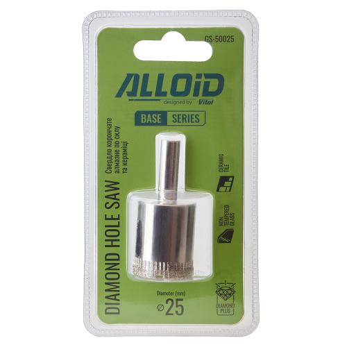 Alloid Base. Сверло корончатое алмазное по стеклу и керамике  25мм - Vitol Alloid Base. Сверло корончатое алмазное по стеклу и керамике  25мм