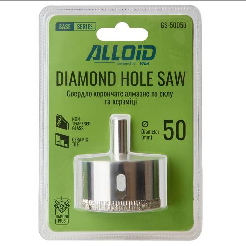 Alloid Base. Сверло корончатое алмазное по стеклу и керамике  50мм - Vitol Alloid Base. Сверло корончатое алмазное по стеклу и керамике  50мм