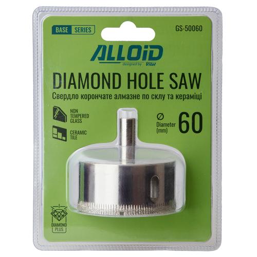 Alloid Base. Сверло корончатое алмазное по стеклу и керамике  60мм - Vitol Alloid Base. Сверло корончатое алмазное по стеклу и керамике  60мм