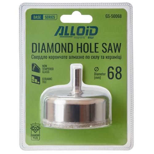 Alloid Base. Сверло корончатое алмазное по стеклу и керамике  68мм - Vitol Alloid Base. Сверло корончатое алмазное по стеклу и керамике  68мм