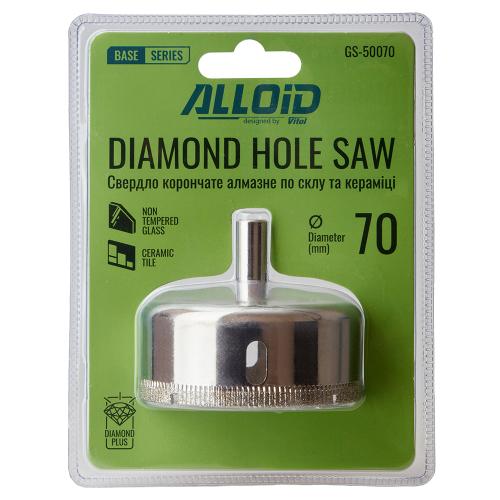 Alloid Base. Сверло корончатое алмазное по стеклу и керамике  70мм - Vitol Alloid Base. Сверло корончатое алмазное по стеклу и керамике  70мм