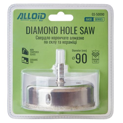 Alloid Base. Сверло корончатое алмазное по стеклу и керамике  90мм - Vitol Alloid Base. Сверло корончатое алмазное по стеклу и керамике  90мм
