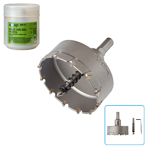 Alloid Base. Сверло корончатое твердосплавное по металлу  70мм - Vitol Alloid Base. Сверло корончатое твердосплавное по металлу  70мм