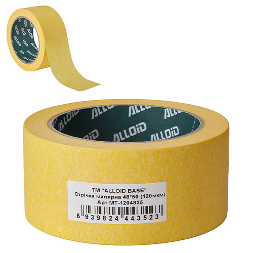 Alloid Base. Стрічка малярська 48мм х 50м, 120мкм - Vitol Alloid Base. Стрічка малярська 48мм х 50м, 120мкм