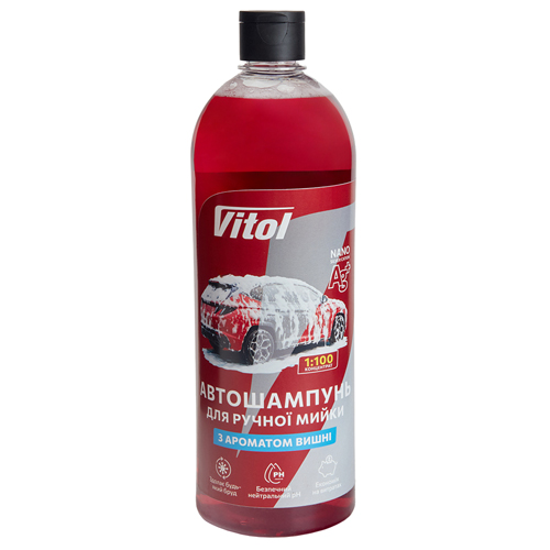 Шампунь для ручної мийки VITOL концентрат з ароматом вишні 1:100 1л - Vitol Шампунь для ручної мийки VITOL концентрат з ароматом вишні 1:100 1л
