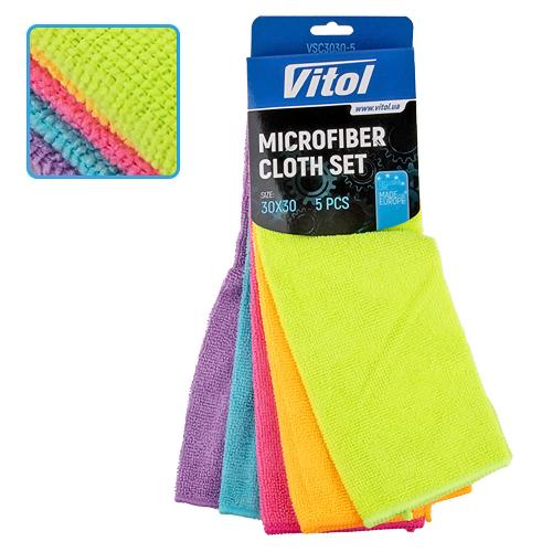 Набір ганчірок мікрофібра VSC3030-5 - Vitol Набір ганчірок мікрофібра VSC3030-5