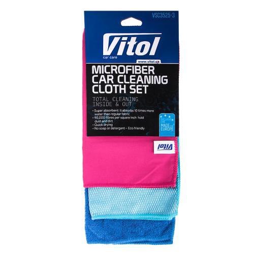 Набор тряпок микрофибра VSC3525-3 - Vitol Набор тряпок микрофибра VSC3525-3