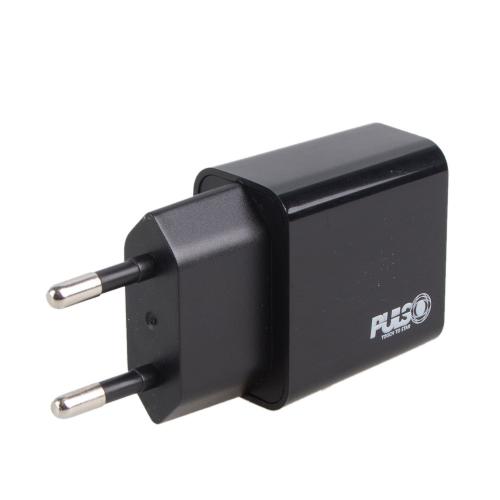    PULSO 28W, 2 USB, QC3.0 (Port 1-5V*3A/9V*2A/12V*1.5A. Port 2-5V2A) (LC-24428 BK)