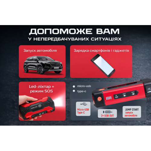 �����-�������� ������� VOIN JS-500 9000mAh/33,3Wh/12V START-250A/500A/�i����