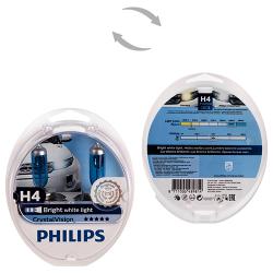  Philips Crystal Vision H4 12V 60/55W P43t 2  (12342CVSM)