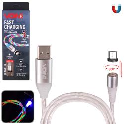   VOIN Multicolor LED USB - Micro USB 3, 1m, black ( / ) (VC-1601M RB)