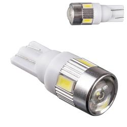  PULSO//LED T10/6SMD-5630/12v/1w/240lm White with lens (LP-142446)