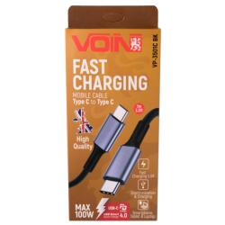 ������ VOIN Type C - Type C 5�/20V, QC4.0/PD 1m, black (������ ������� / �������� �����)