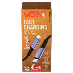 ������ VOIN Type C - Type C 5�/20V, QC4.0/PD 2m, black (������ ������� / �������� �����)