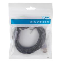  TOPK 3  1 USB - Micro USB/Apple/Type C/ 3A (Grey) (AS10)
