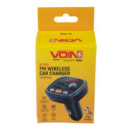  FM, VOIN W-3320, 12-24V 2 USB 3,1A, Bluetooth 5.0, Hands-free, ambient light (W-3320)