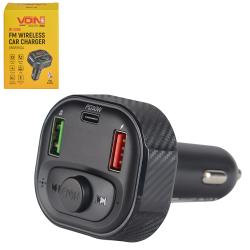  FM, VOIN W-3386, 12-24V 2 USB 4.8A, 1 Type C, BT5.0, Hands free, 