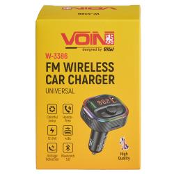  FM, VOIN W-3386, 12-24V 2 USB 4.8A, 1 Type C, BT5.0, Hands free, 