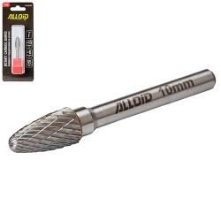 Alloid Pro. Борфреза твердосплавная по металлу, тип F, D-10мм, d-6мм, L-65мм