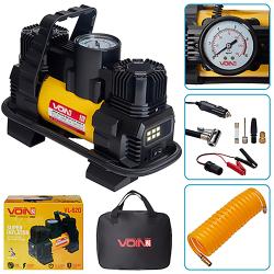 Компрессор "VOIN" VL-620 150psi/15A/85л/прикур./фонарь/переходник на клеммы/2 цилиндра