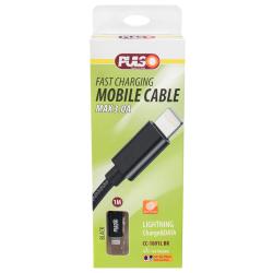   PULSO USB - Lightning 3, 1m, black ( / ) (CC-1801L BK)