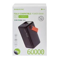 Power bank Borofone BJ66B 60000 mAh 22,5W+PD20W Black, LED �������, �������