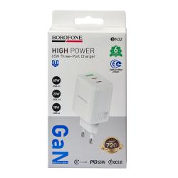 ��������� �������� �������  BOROFONE BN32 USB-C1:65W, USB-C2?20W, USB-A?18W White