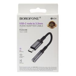 ���������� BOROFONE BV24, Type-C male - 3.5 female, 0,15�