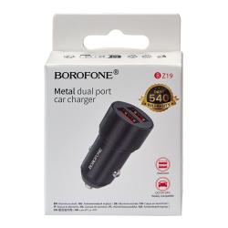 ������������ �������� ������� BOROFONE BZ19, USB-A 1/2: 5V/2.4A Black