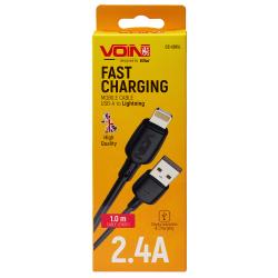 ������  VOIN CC-1201L USB - Lightning 2.4�, 1m, Black (������ �������/�������� �����)