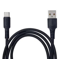������ BOROFONE BX116BK, USB - Type-C 3�, 1m, Black (������ �������/�������� �����)