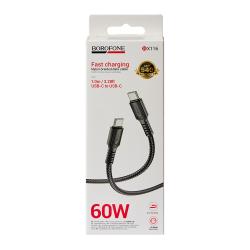������ BOROFONE BX116BK, Type-C - Type-C 60W, 1m, Black (������ �������/�������� �����)