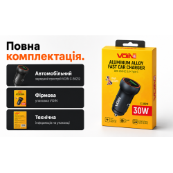 ������������ �������� ������� VOIN 30W, 1USB QC3.0 18W + 1PD 30W, 12/24V