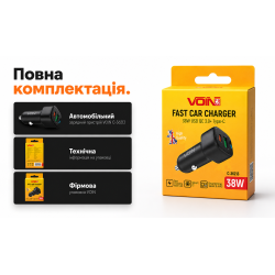 ������������ �������� ������� VOIN 38W, 1USB QC3.0 18W + 1PD 20W, 12/24V