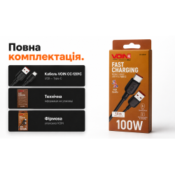 ������ VOIN CC-1201C USB - Type C 100W 1m, Black (������ �������/�������� �����)