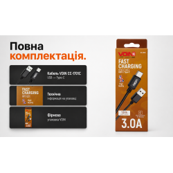 ������  VOIN CC-1701C USB - Type C 3�, 1m, black (������ �������/�������� �����)