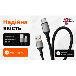 ������ VOIN CC-1703C USB - Type C 3A 1m, Black (������ �������/�������� �����)
