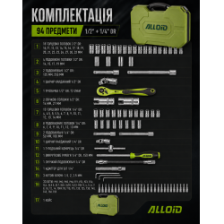 H��� �����������  Alloid 1/2" � 1/4" 6-��. 94 �������� (TS-94)