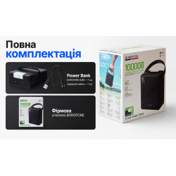 Power bank Borofone BJ85 100000 mAh 22,5W+PD20W Black, LED �������, �������