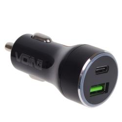 ������������ �������� ������� VOIN 45W, 1USB QC3.0 18W + 1PD 27W, 12/24V