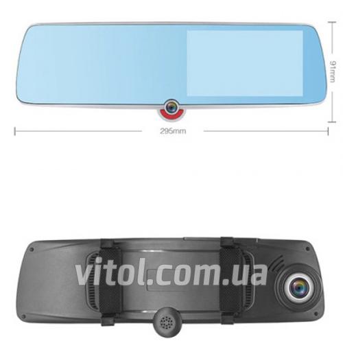 Автомобильный видеорегистратор-зеркало 1030, LCD 5, TOUCH SCREEN, ULTRA SLIM, 3 камеры,1080P Full H (1030)
