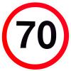 Наклейка знак "70" диам. 130мм (знак "70")