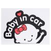 Наклейка  "Baby in car" девочка (155х126мм) белый на черном фоне ((10))