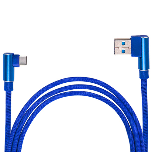 Кабель USB - Type С (Blue) 90° ((200) Bl)