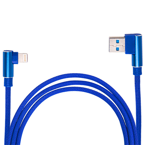 Кабель USB - Micro USB (Blue) 90° ((400) Bl)