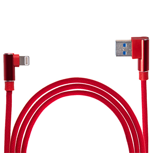 Кабель USB - Apple (Red) 90° ((100) Rd)